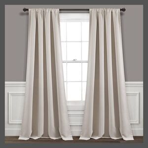 Open Box - Lush Decor - Set of 2 (95"x52") Blackout Window Curtain Panels  Wheat